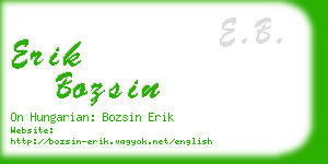 erik bozsin business card